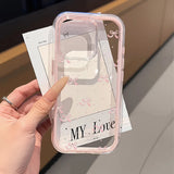 Yeknu  Love Heart Phone Case For iPhone 17 Case iPhone 13 16 15 11 12 14 Pro Max 17 Air Silicone 2 IN 1 Shockproof Soft Clear Cover