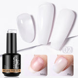 Yeknu  15ml Rubber Base Milky White Jelly Pink Soak Off UV LED Gel Polish Semi Permanent Nail Manicure Varnish
