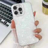 Yeknu  Luxury Shell Pattern Case For Samsung S25 Ultra S25 Plus S25 S24 S24 FE S23 Ultra S24Plus Shiny Glossy Plating Camra Bling Cover