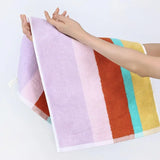 Yeknu  Color Matching Pure Cotton Towels Yarn-dyed Face Soft Towel Class Long-staple  Absorbent Bath Towel  Kids Towel