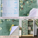 Yeknu  10M Vintage Floral Green Peel And Stick Retro European Style Self-adhesive Waterproof Wallpapers Living Room Bedroom Renovation