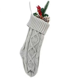 Yeknu  Large Size Christmas Stockings 18 Inches Length Hanging Loop Design Hanging Stockings Cable Knitted Texture