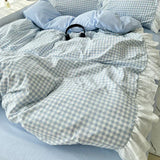 Yeknu  Korean Princess Style Lattice Double Layer Lace Bedding