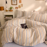 Yeknu  New All-cotton Class A Striped Washed Cotton Quilt Cover Skin-friendly and Comfortable Bedding Covers 160X210 220X240