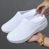 Yeknu  Slippers Summer Men Mesh Breathable Home Indoor Slippers Men women Thick Bottom Slides Fashion Couple Walking Shoes