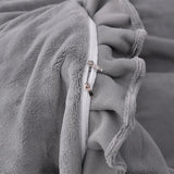 Yeknu  Winter Warm Coral Fleece Down Duvet Cover Lotus Leaf Edge Couple Quilt Cover Luxury Double Bed Bedding King Size 220x240