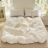 Yeknu  Minimalist Polka Dot Style Bedding Set Duvet Cover Set Four Piece Bedding Set Bed Sheet Fully Enclosed for Home