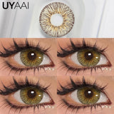 Yeknu  Optical Lenses for Woman 1 Pair High Quality Colored Eye Contacts with Degree Myopia Blue Pupils Natural Lenses Brown Len