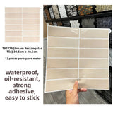 Yeknu  Waterproof Moisture Proof 3D Tile Stickers Self Adhesive Wall Decals for Kitchen Bathroom Oil Resistant Decorative Wall Mural
