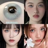 Yeknu  2pcs/pair Gray Colored Contact Lenses for Eyes Beauty Purple Halloween Makeup Lens Natural Look Brown Blue Big Eye Lens