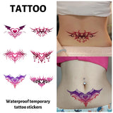 Yeknu  6Pcs Succubus Temporary Tattoo Sticker, Long-lasting and Waterproof, Fake Tattoos for Couple, Suitable for Chest, Belly, Waist.