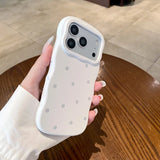 Yeknu  Fashion Wave Point Matte Candy Color Slim Case for iPhone 16 17 Pro Max Polka Dot Soft Silicone Shockproof Ultra Thin Cover