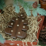 Yeknu  Wood Hanging Decoration Pot Heat Proof Snow Tree Gingerman Placemat Cup Holder Wooden Drink Coasters Home Holiday Decor