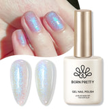 Yeknu  15ml Aurora Glitter Gel Nail Polish Iridescent Pearl Shimmer Effect Soak Off UV LED Manicure Varnishes