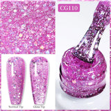 Yeknu  10ml Gold Glitter Gel Nail Polish Crystal Semi Permanent Soak Off UV Gel Varnish Nail Art Manicure Base Top Coat