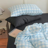 Yeknu Ins Nordic Bedding Set Simple Style Striped Duvet Cover Set Soft Flat Sheet Single Twin Size Double Bed Sheet Set For Bedroom
