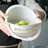 Yeknu  Kitchen silicone double-drainage basket, dish cleaning storage basket, filter for bowls, draining dish, vegetable cleaning strai
