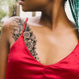Yeknu  Bouquet Waterproof Temporary Tattoo for Shoulder, Long-Lasting, Realistic Fake Tattoo for Men and Women