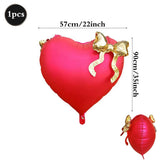 Yeknu  Heart-shaped Foil Balloon with Bow for Women Birthday Party Weddings Baby Shows Valentine's Day Anniversary Photograph  Decor