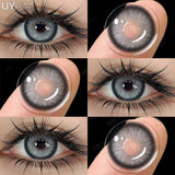 Yeknu  Daily Colored Contact Lenses Myopia 1 Day Disposable Colored Pupils Green Eye Contacts Gray Natural Fashion Lenses