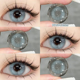 Yeknu  1 pair New Purple Halloween Colored Contact Lenses Beauty Myopia Lens for Eyes Fashion Big Eye Lenses Natural Blue Lenes