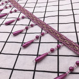 Yeknu  12M Curtain Beads Lace Tassel DIY Curtain Mantle Head Decor Accessories Imitation Pearl Beaded Fringe Lace Trim Upholstery
