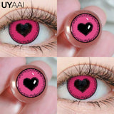 Yeknu  1 Pair Cosplay Pink Lenses for Eyes Anime Lenses y2k Eye Contacts Cosmetic Red Lens Cosplay