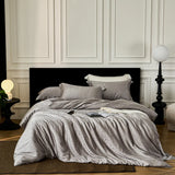 Yeknu Nordic Silk Bedding Set 4pcs Luxury Lyocell Duvet Cover Set Flat Sheets Set 2 Pillowcases Twin Double Queen Size Bed Linen Set