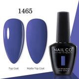 Yeknu  15ml Gel Nail Polish LED Semi-permanent Summer Varnish UV Vernis Blue Color Enamels For Nails Gellak Top Coat Base Polish