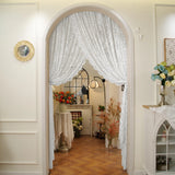 Yeknu  Ele Vintage White Lace Door Curtain Arch aped Indoor Decor French Sle Room Partition Breathable Cusizable