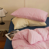 Yeknu Ins Nordic Bedding Set Simple Style Striped Duvet Cover Set Soft Flat Sheet Single Twin Size Double Bed Sheet Set For Bedroom