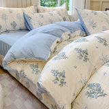 Yeknu  Class A super soft jacquard cloud yarn cotton four-piece set, bed sheet, bed hat, quilt cover, student dormitory bed