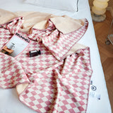 Yeknu  Retro Checkerboard Plaid Throw Blankets Double Layer Soft Plush Warm Shawl  Sofa Cover Fuzzy  Blanket  Fluffy Bedspread