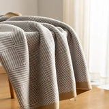 Yeknu 2025 new light luxury blanket living room nap sofa blanket bedside towel office aviation blanket paper pattern fish bone pattern