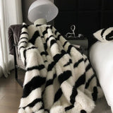 Yeknu New Faux Fox Fur Blanket for Winter Autumn Warm High Quality Plush Luxury Weighted Blankets for Bed High-end Sofa Blanket Throw