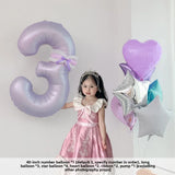 Yeknu  40-Inch Number Balloons for Birthday Photoaphy Props Boys Girls One Year Old Creme Purple Decorative Scene Arrangement