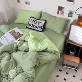 Yeknu  New Washed Cotton Single Quilt Cover Solid Color Double Duvet Cover Skin Friendly and Comfortable Bedding 150x200 180x220