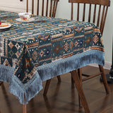Yeknu American Style Chenille Tablecloth Retro Ethnic Minority Style Embroidery Rectangular Table Clothes Geometry Classical Deskcover