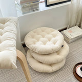 Yeknu  high-end tatami round dining chair strap chair cushion Japanese simple white square seat cushion sedentary