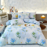 Yeknu  Cotton printing four-piece quilt cover student dormitory single bed sheet bedding three-piece set