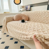 Yeknu  Super Warm Blanket for Sofa Coral Fleece Sofa Blanket Towel for Winter Soft Thick Couch Cover for Living Room 1/2/3/4 Sofa Cover