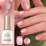 Yeknu  10ml Pink Garden Cat Magnetic Gel Nail Polish Glass Bead Soak Off Semi Permanent UV Gel Varnish Nail Art Supplies