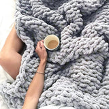 Yeknu  Christmas Soft Chenille Chunky Knit Blanket Knitted Throw Blanket, 50x60 
