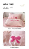 Yeknu Girls Pink Bedding Set with Bow Korean Breathable Duvet Cover No Filler Flat Sheet Pillowcases Mix Color Comforter Cover Set