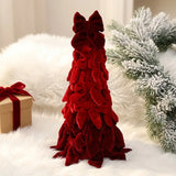 Yeknu  40cm Red Velvet Bow Christmas Tree Desktop Ornament DIY Christmas Decorations Xmas Party Scene Decor Props Festive Supplies