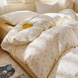 Yeknu  New cartoon pure cotton bed four-piece set four seasons skin-friendly girl heart bed sheet quilt cover student dormitory bedding