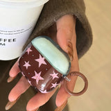 Yeknu  Korean Contrasting Pink Star Suitable For Airpods4 Headphone Cover Pro3 New Airpodspro2 Protective Cover 3rd Generation Airpods1