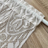Yeknu  1Pc,Chic French Retro Romantic Lace Curtain with Tassels Geometric Embroidery, Rod Pocket Design for Living Room & Bedroom Decor