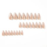 Yeknu  24-piece Long French Minimalist Gradient Fingernail with 1 Jelly and 1 Nail File