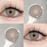Yeknu  2PCS Myopia Eye Brown Lenses Contact Lenses for Eye Natural Brown Pupils Beauty Cosmetic Contacts Color Lenses Yearly